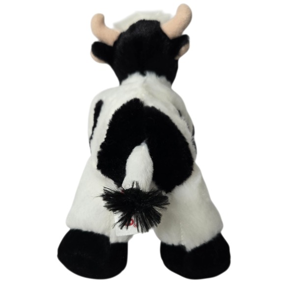 Aurora Mini Moo Plush Cow 7" Mini Flopsie Farm Animal Stuffed Toy Black White - Picture 6 of 9